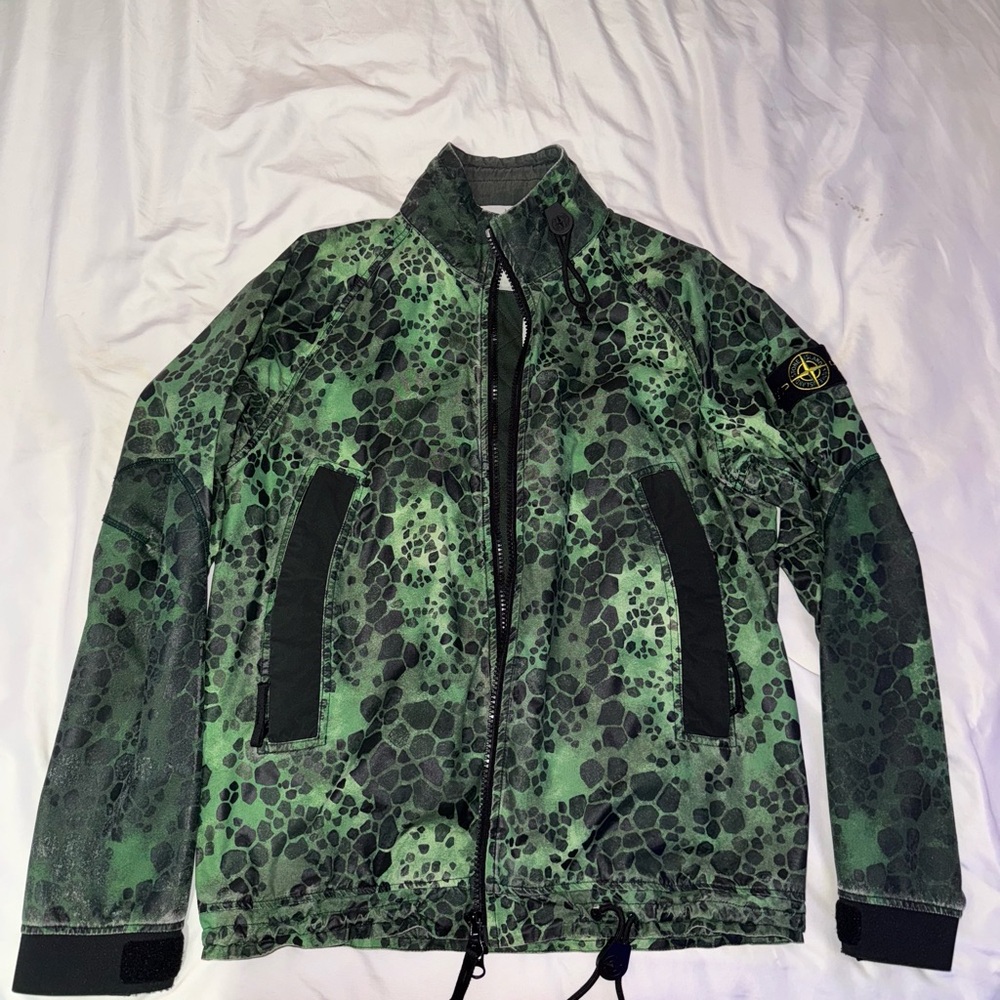 Stone Island Green and Black Windbreaker Jacket